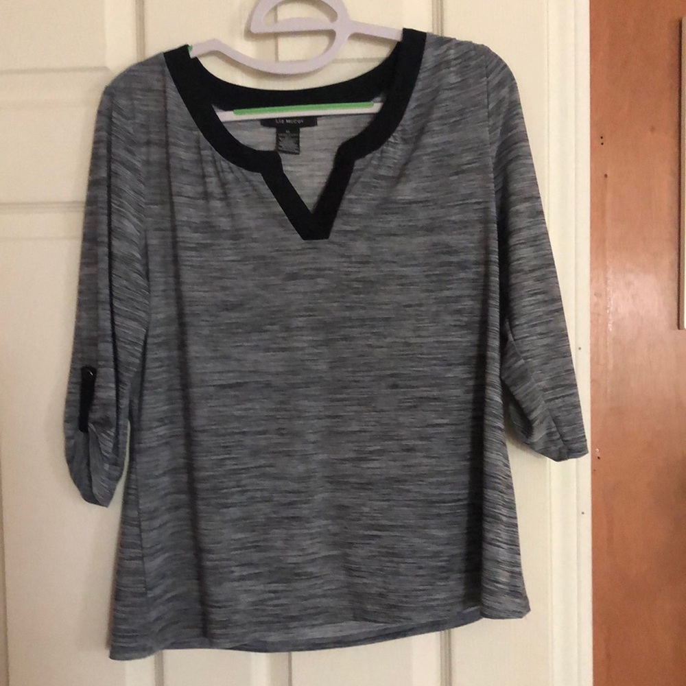 3/4 sleeve tunic gray and black XL
